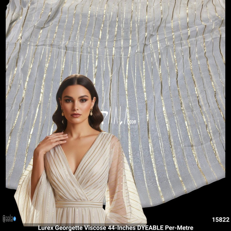 Lurex Georgette Viscose 44-Inches DYEABLE Per-Metre