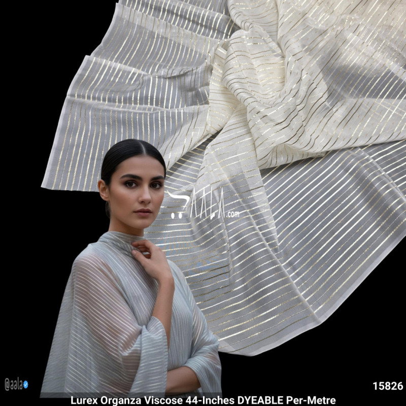 Lurex Organza Viscose 44-Inches DYEABLE Per-Metre