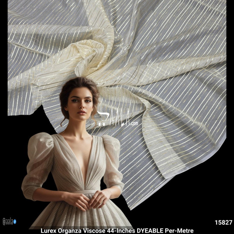 Lurex Organza Viscose 44-Inches DYEABLE Per-Metre