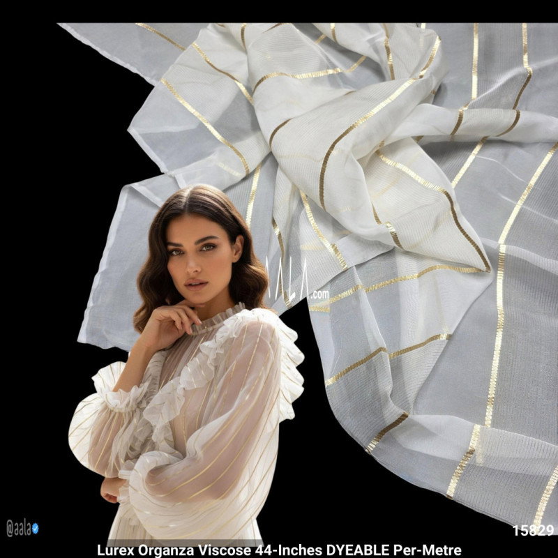 Lurex Organza Viscose 44-Inches DYEABLE Per-Metre