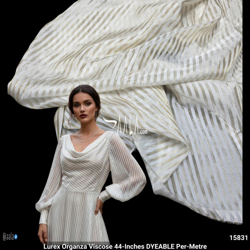 Lurex Organza Viscose 44-Inches DYEABLE Per-Metre