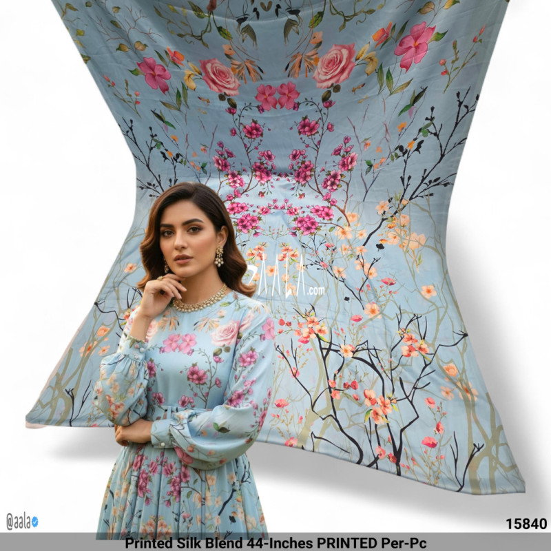 Printed Silk Blend 44-Inches PRINTED Per-Pc