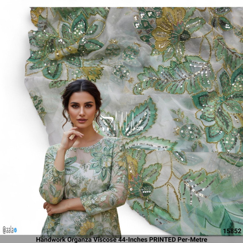 Handwork Organza Viscose 44-Inches PRINTED Per-Metre