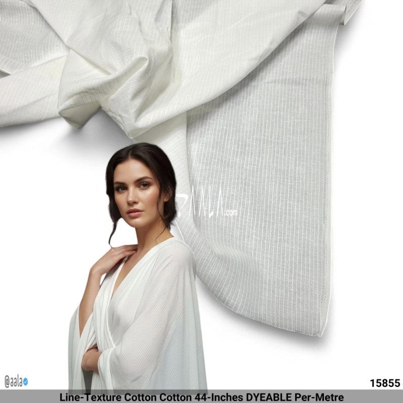 Line-Texture Cotton Cotton 44-Inches DYEABLE Per-Metre