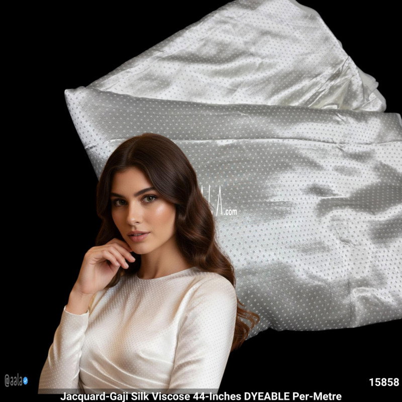 Jacquard-Gaji Silk Viscose 44-Inches DYEABLE Per-Metre
