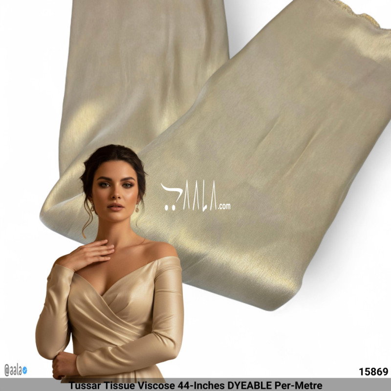 Tussar Tissue Viscose 44-Inches DYEABLE Per-Metre