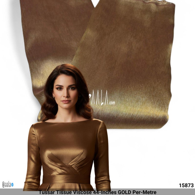 Tussar Tissue Viscose 44-Inches GOLD Per-Metre