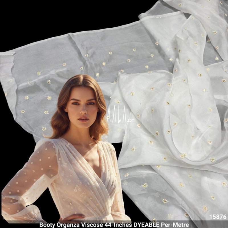 Booty Organza Viscose 44-Inches DYEABLE Per-Metre