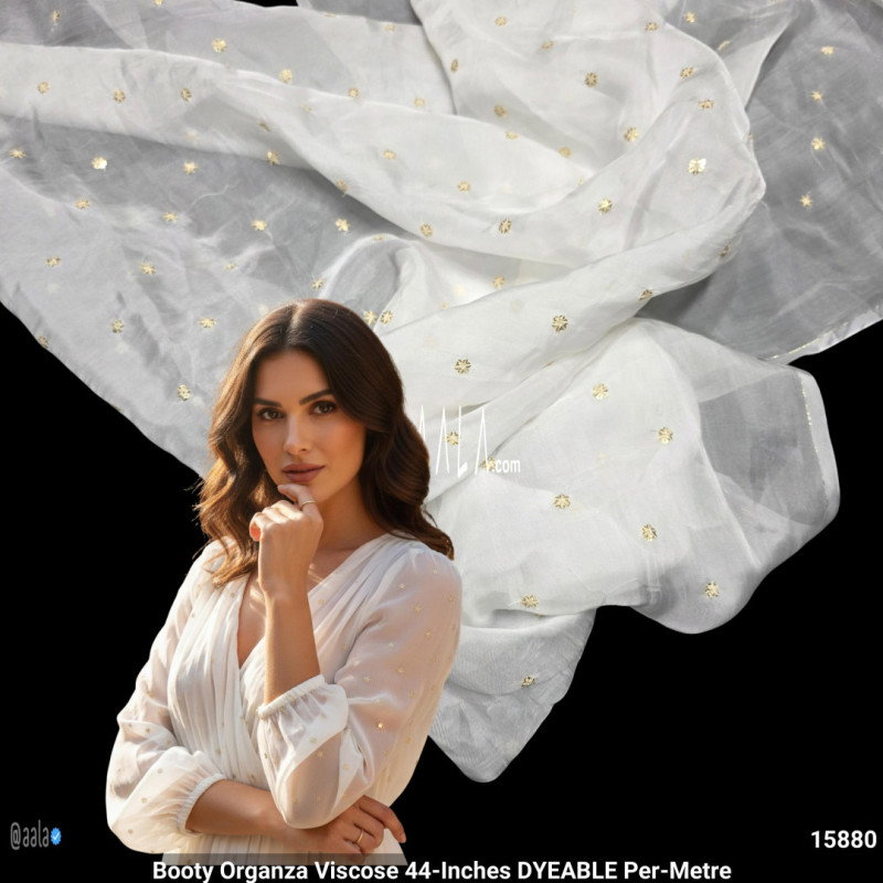 Booty Organza Viscose 44-Inches DYEABLE Per-Metre