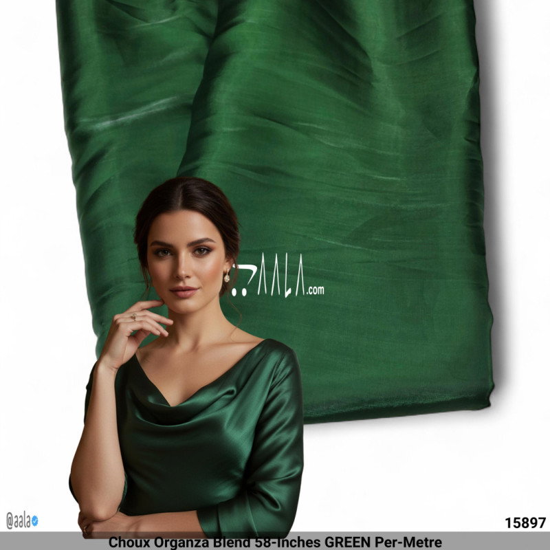 Choux Organza Blend 58-Inches GREEN Per-Metre