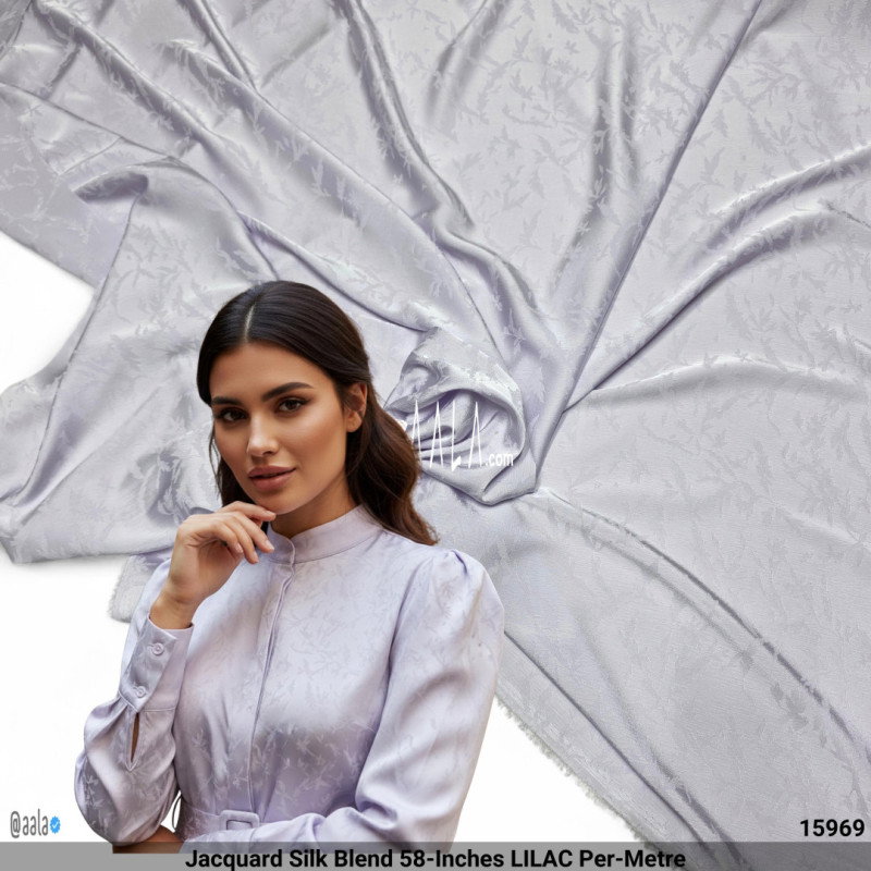 Jacquard Silk Blend 58-Inches LILAC Per-Metre