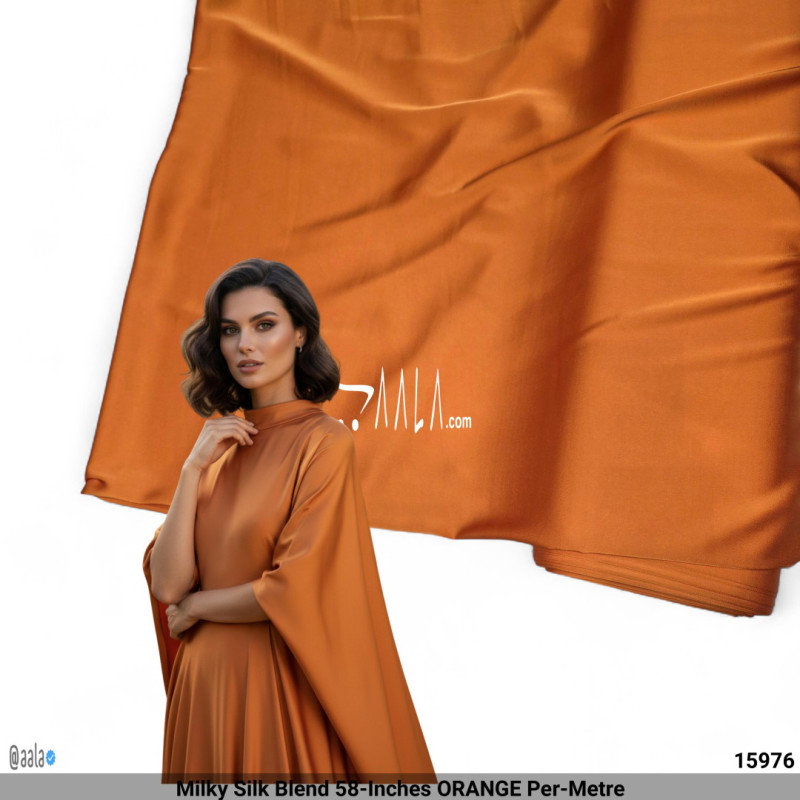 Milky Silk Blend 58-Inches ORANGE Per-Metre