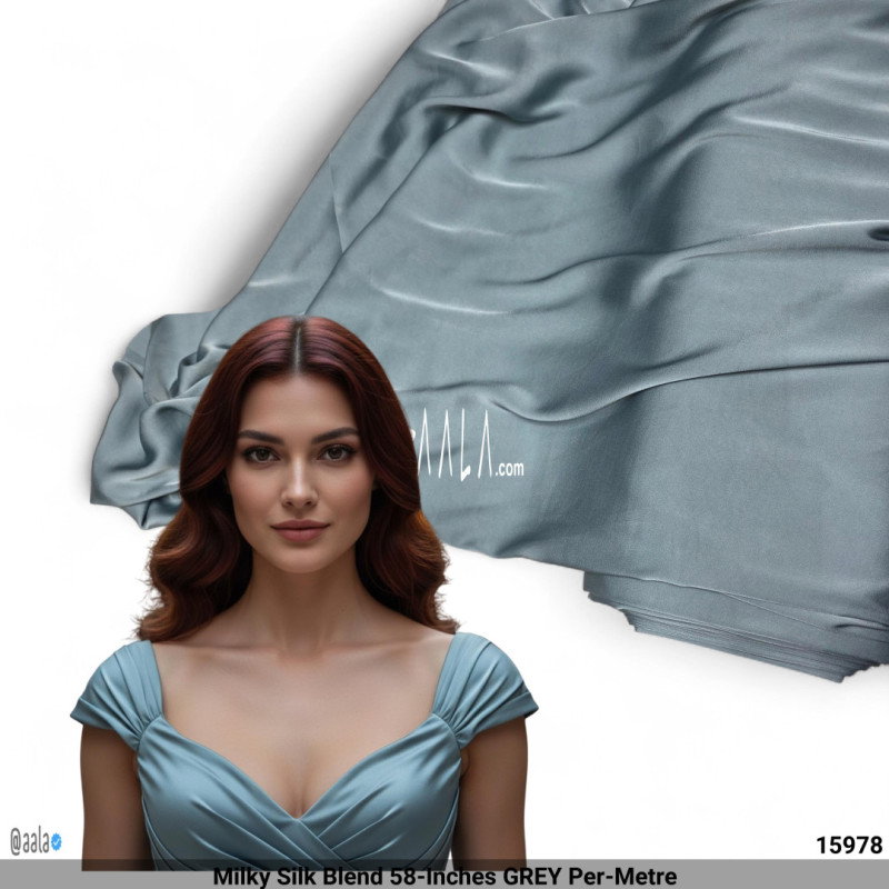 Milky Silk Blend 58-Inches GREY Per-Metre