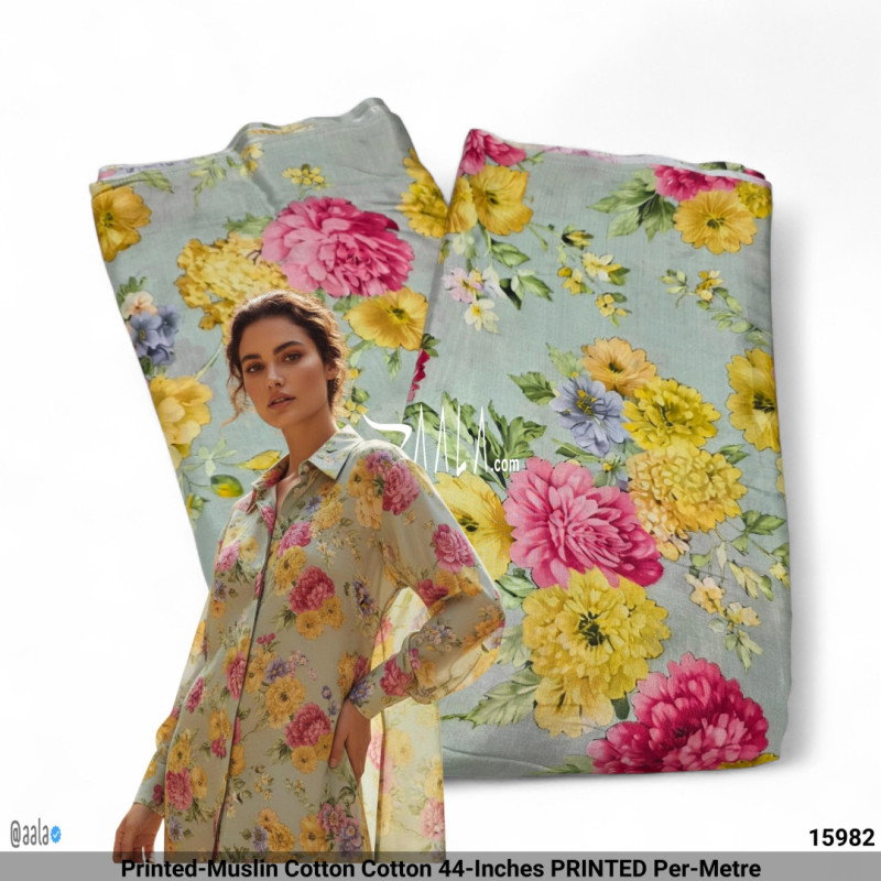 Printed-Muslin Cotton Cotton 44-Inches PRINTED Per-Metre