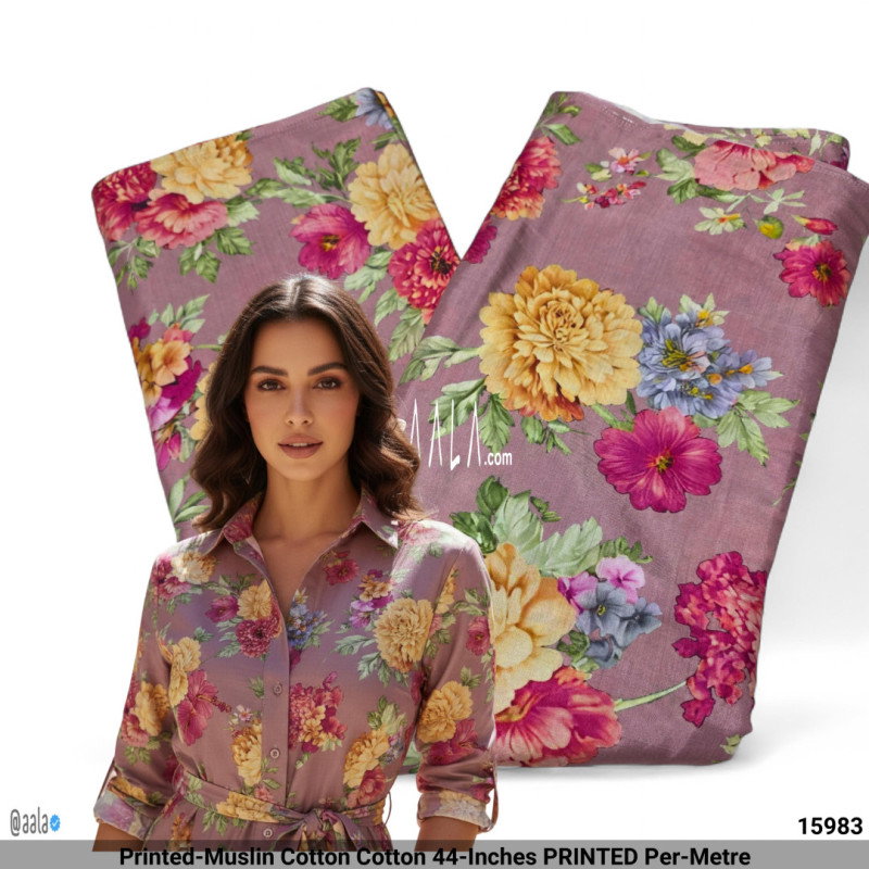 Printed-Muslin Cotton Cotton 44-Inches PRINTED Per-Metre