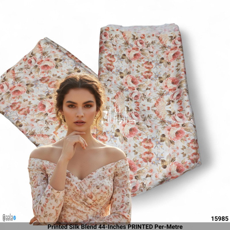Printed Silk Blend 44-Inches PRINTED Per-Metre