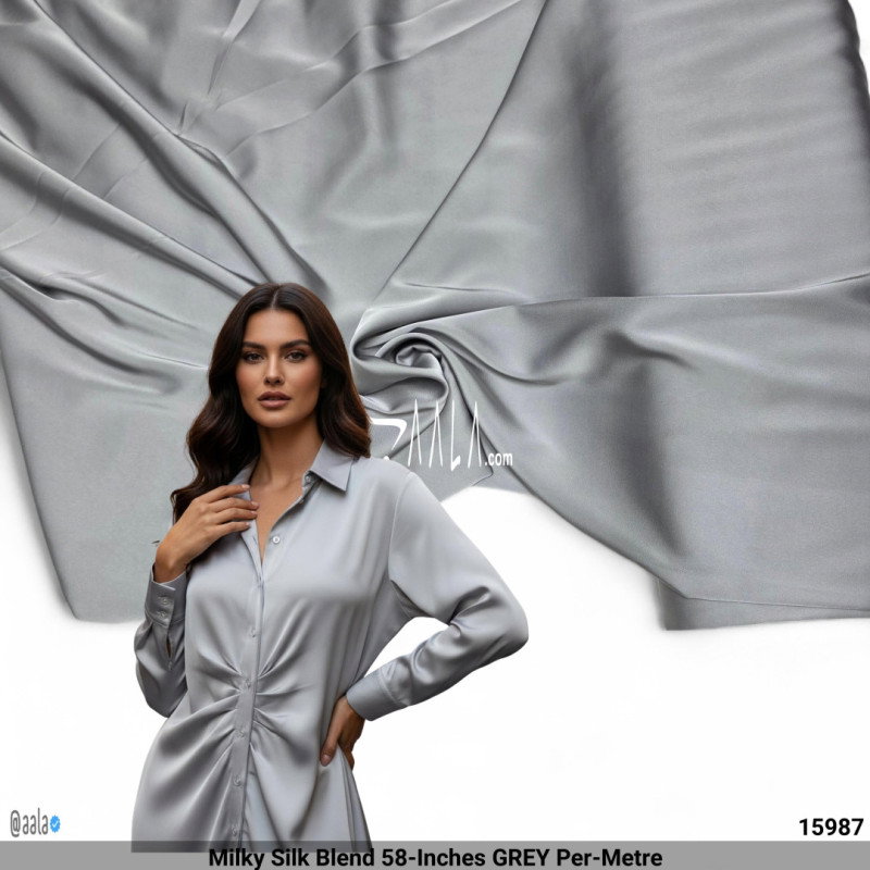 Milky Silk Blend 58-Inches GREY Per-Metre