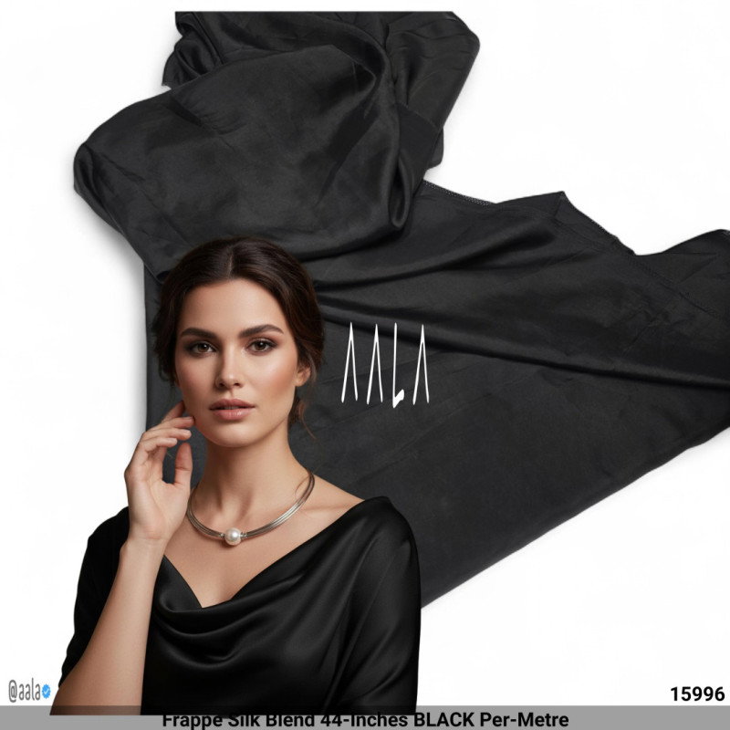 Frappe Silk Blend 44-Inches BLACK Per-Metre