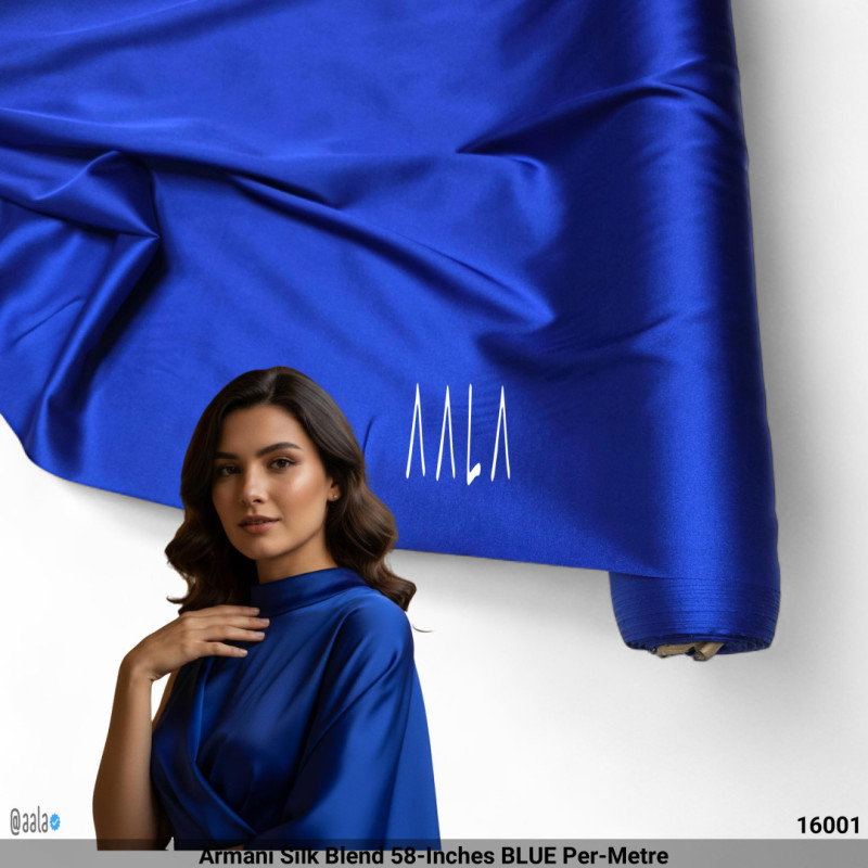 Armani Silk Blend 58-Inches BLUE Per-Metre