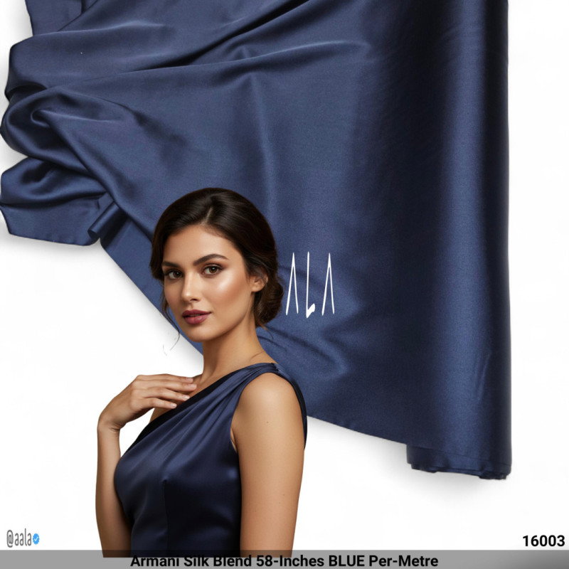 Armani Silk Blend 58-Inches BLUE Per-Metre