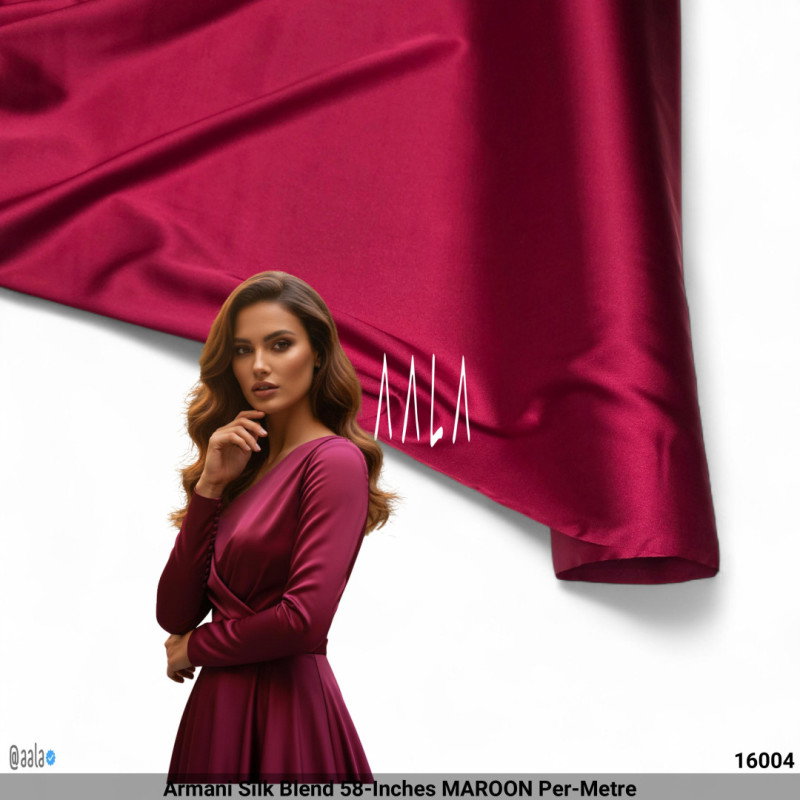 Armani Silk Blend 58-Inches MAROON Per-Metre