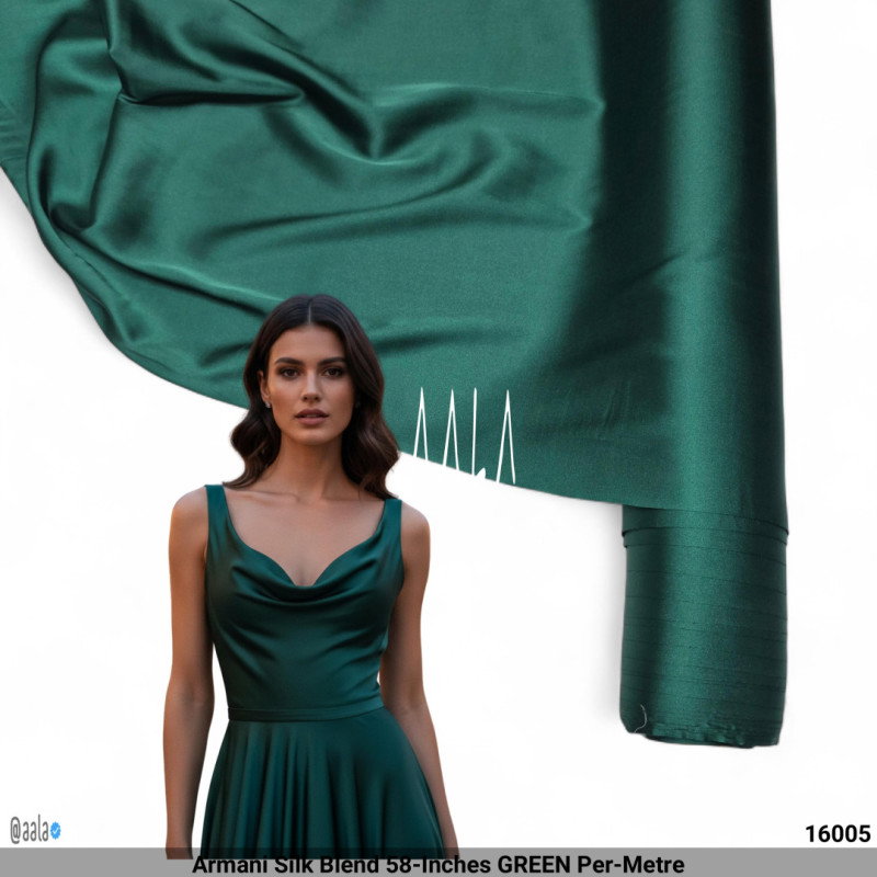 Armani Silk Blend 58-Inches GREEN Per-Metre