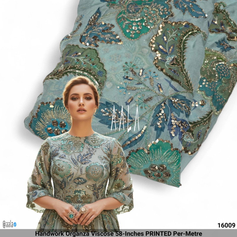 Handwork Organza Viscose 58-Inches PRINTED Per-Metre