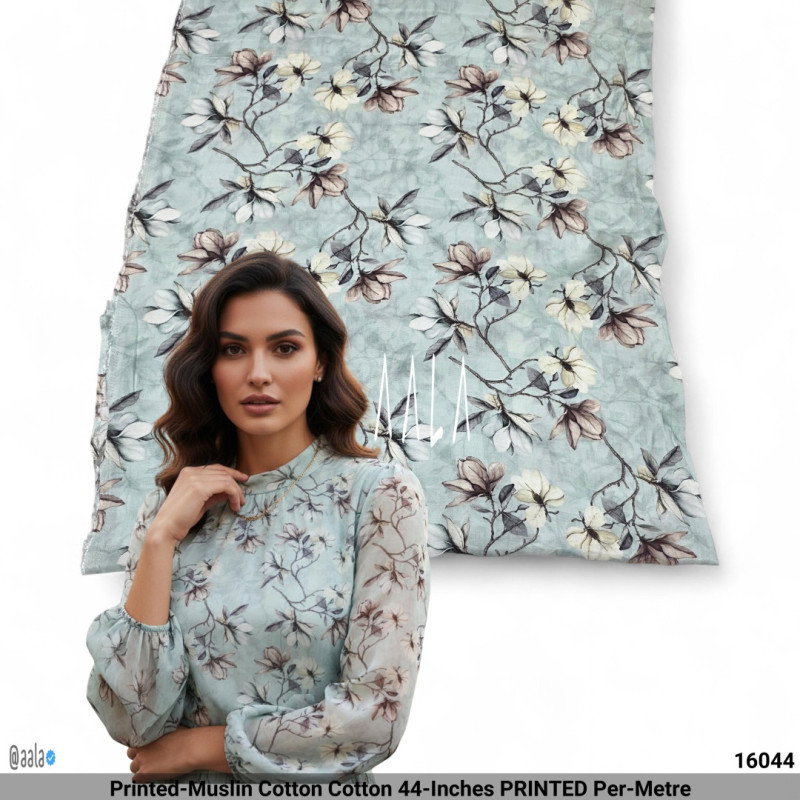 Printed-Muslin Cotton Cotton 44-Inches PRINTED Per-Metre