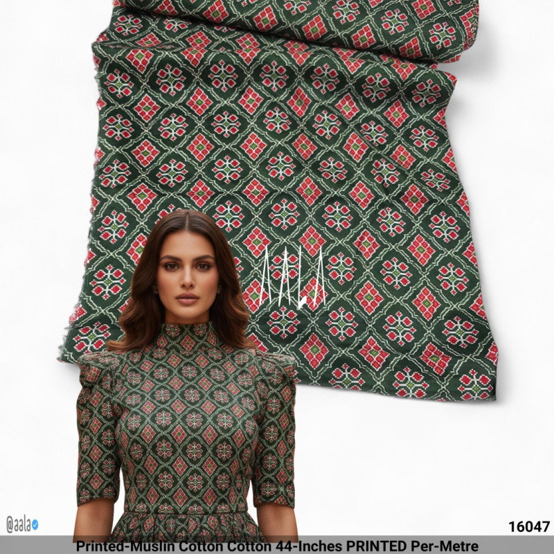 Printed-Muslin Cotton Cotton 44-Inches PRINTED Per-Metre