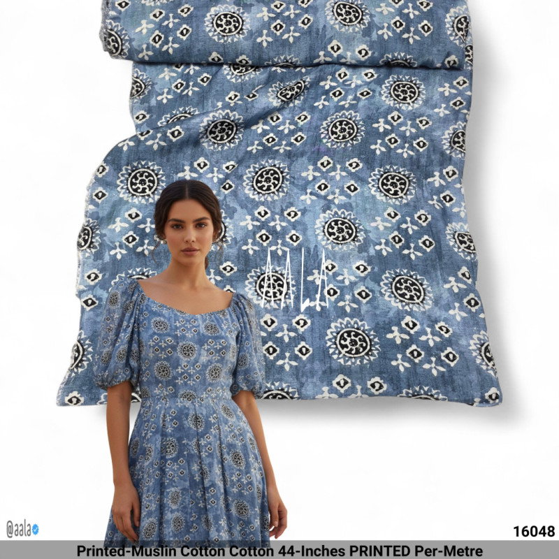 Printed-Muslin Cotton Cotton 44-Inches PRINTED Per-Metre