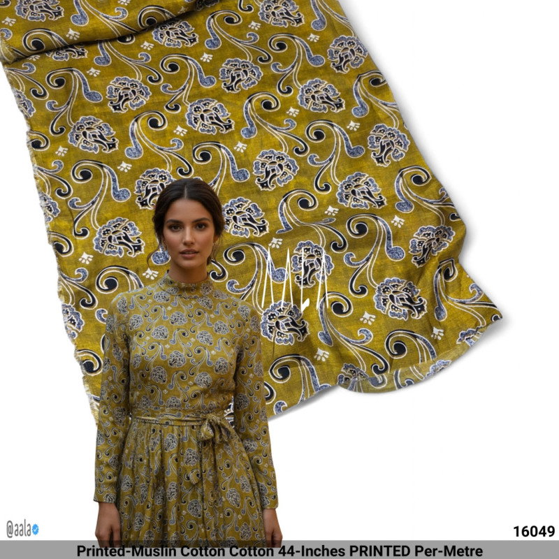 Printed-Muslin Cotton Cotton 44-Inches PRINTED Per-Metre