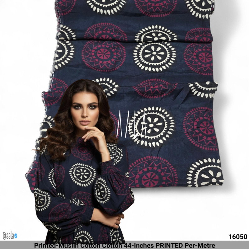 Printed-Muslin Cotton Cotton 44-Inches PRINTED Per-Metre