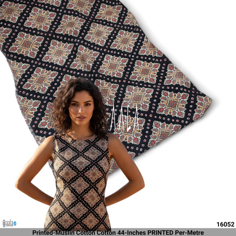 Printed-Muslin Cotton Cotton 44-Inches PRINTED Per-Metre