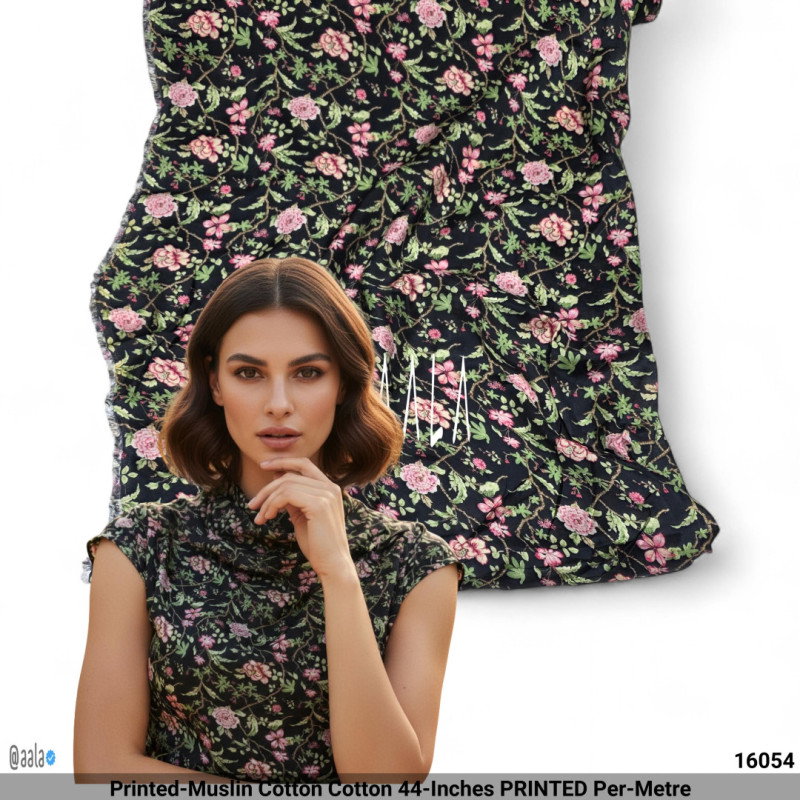 Printed-Muslin Cotton Cotton 44-Inches PRINTED Per-Metre