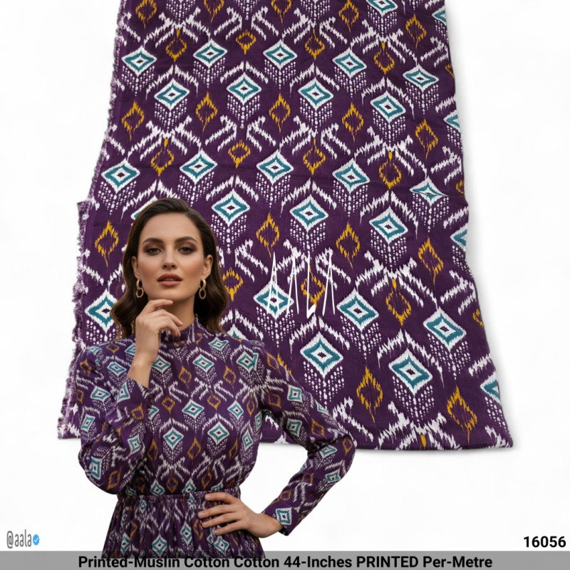 Printed-Muslin Cotton Cotton 44-Inches PRINTED Per-Metre