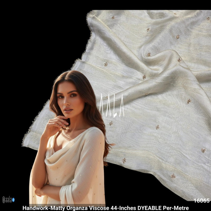 Handwork-Matty Organza Viscose 44-Inches DYEABLE Per-Metre