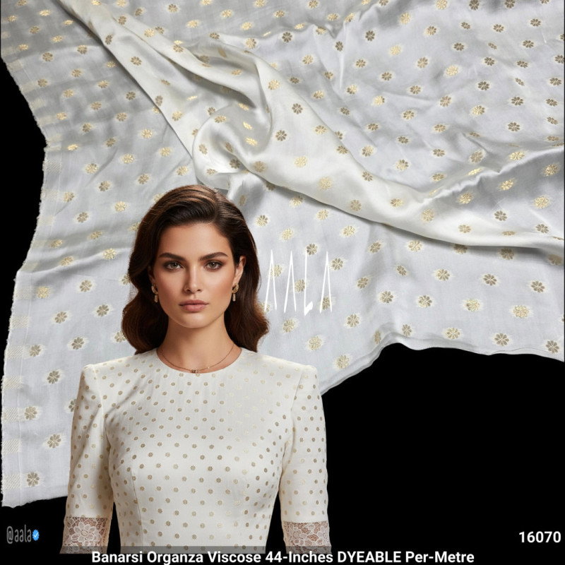 Banarsi Organza Viscose 44-Inches DYEABLE Per-Metre