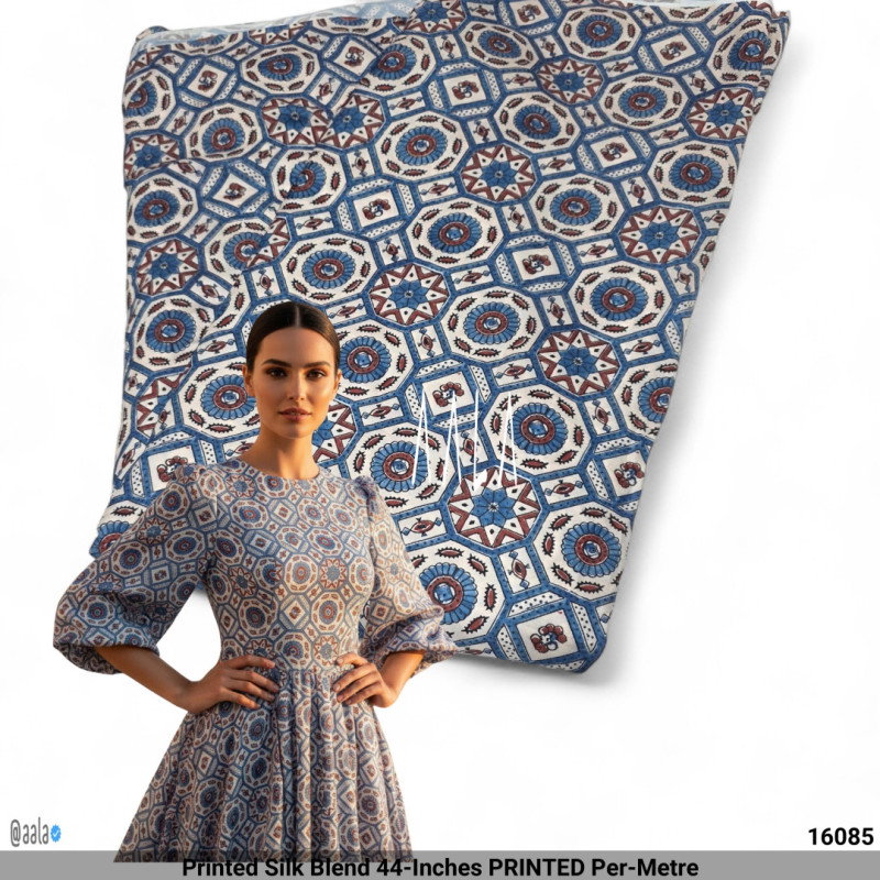 Printed Silk Blend 44-Inches PRINTED Per-Metre