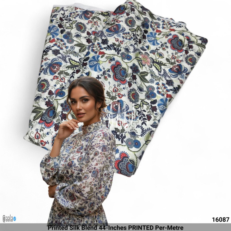 Printed Silk Blend 44-Inches PRINTED Per-Metre