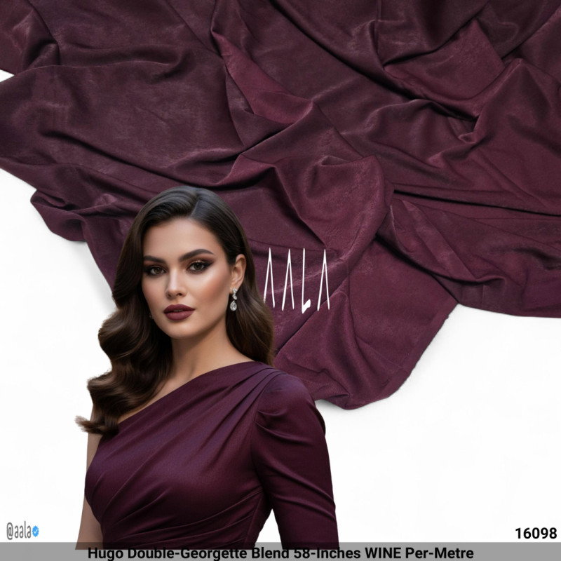 Hugo Double-Georgette Blend 58-Inches WINE Per-Metre