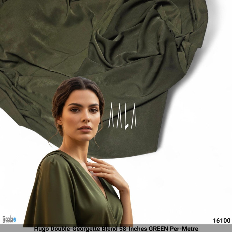 Hugo Double-Georgette Blend 58-Inches GREEN Per-Metre