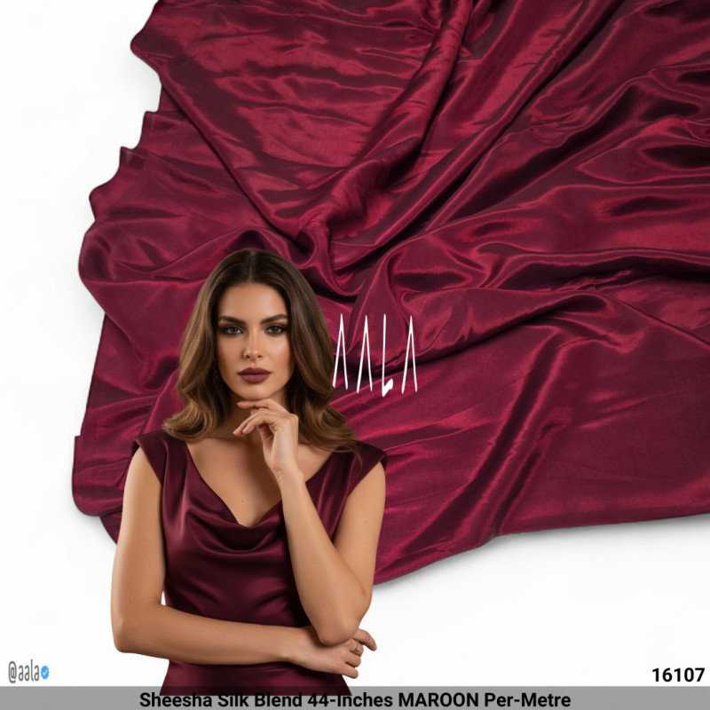 Sheesha Silk Blend 44-Inches MAROON Per-Metre