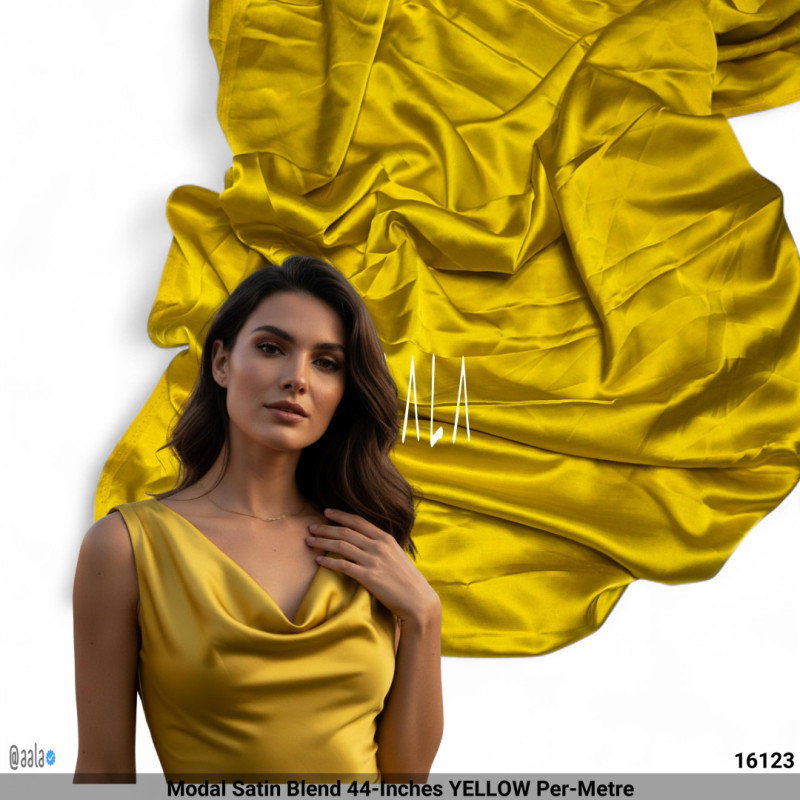 Modal Satin Blend 44-Inches YELLOW Per-Metre