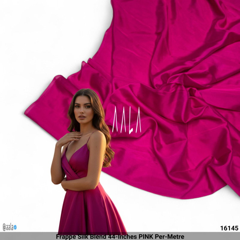 Frappe Silk Blend 44-Inches PINK Per-Metre