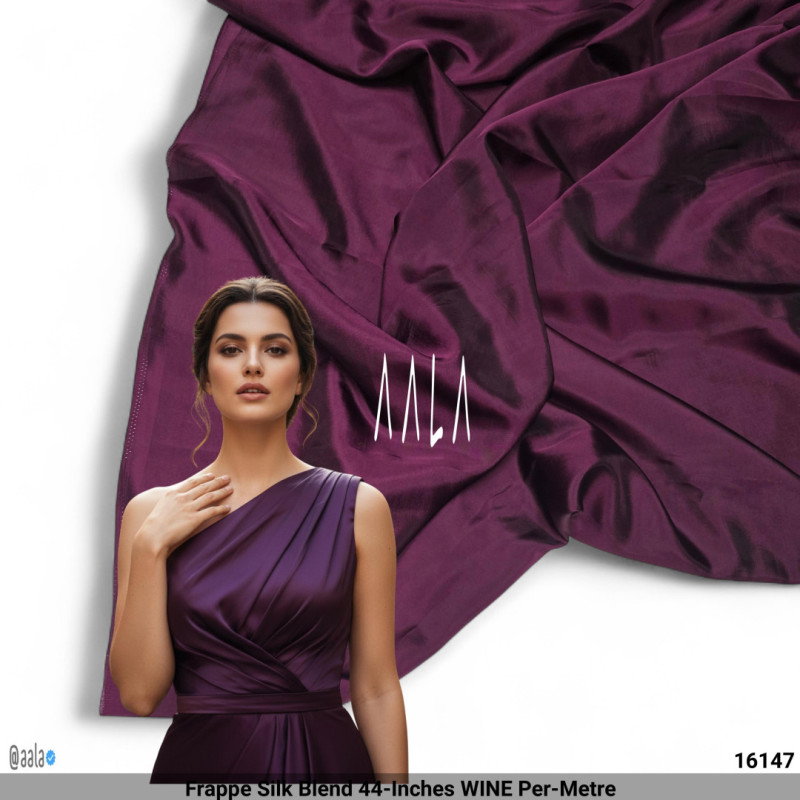 Frappe Silk Blend 44-Inches WINE Per-Metre