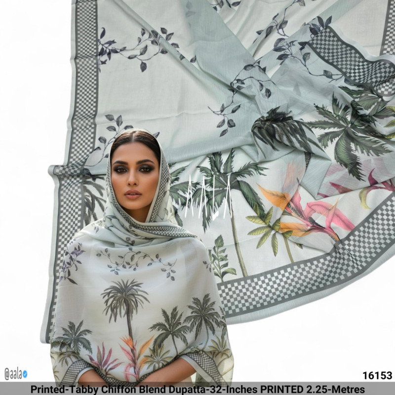 Printed-Tabby Chiffon Blend Dupatta-32-Inches PRINTED 2.25-Metres