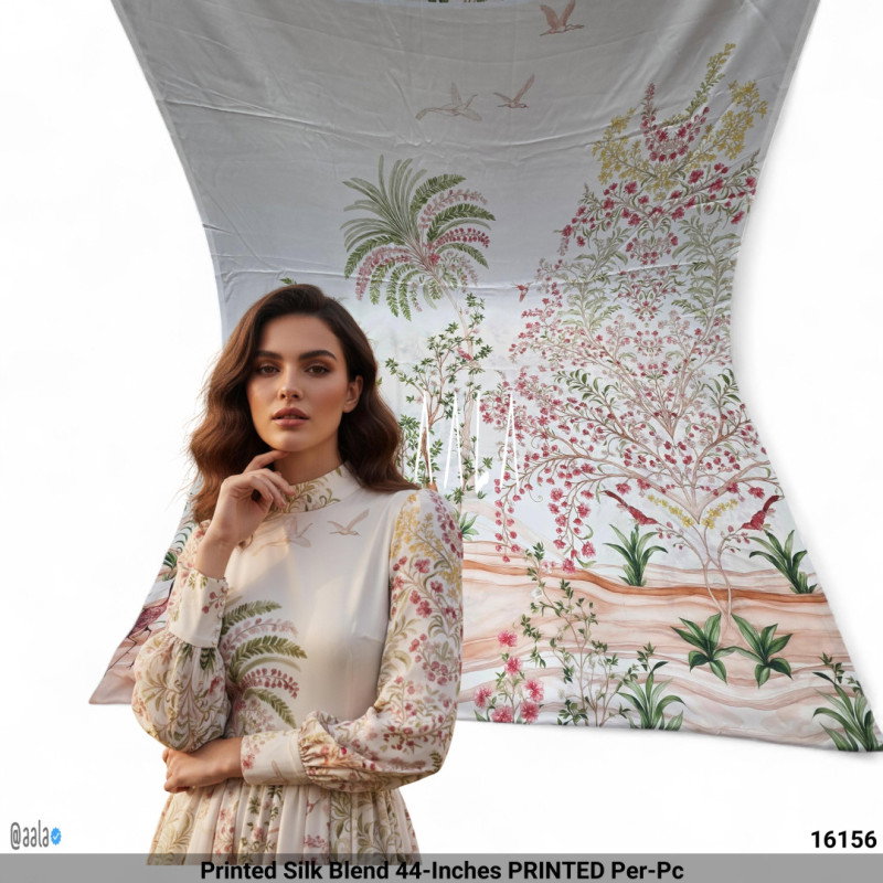 Printed Silk Blend 44-Inches PRINTED Per-Pc