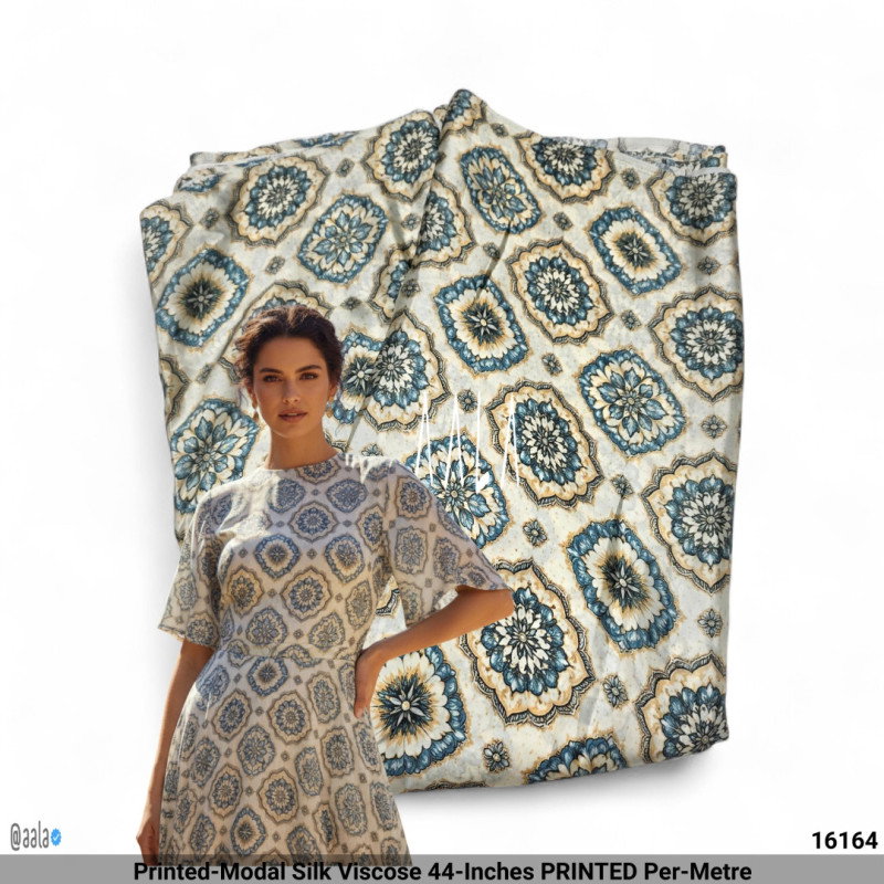 Printed-Modal Silk Viscose 44-Inches PRINTED Per-Metre
