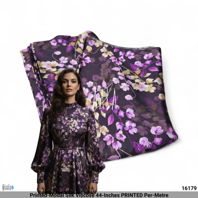 Printed-Modal Silk Viscose 44-Inches PRINTED Per-Metre
