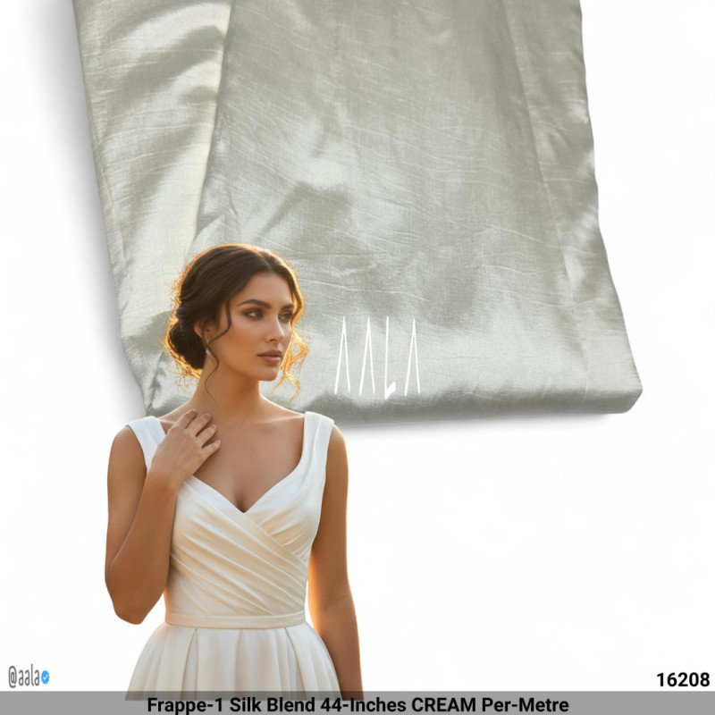 Frappe-1 Silk Blend 44-Inches CREAM Per-Metre